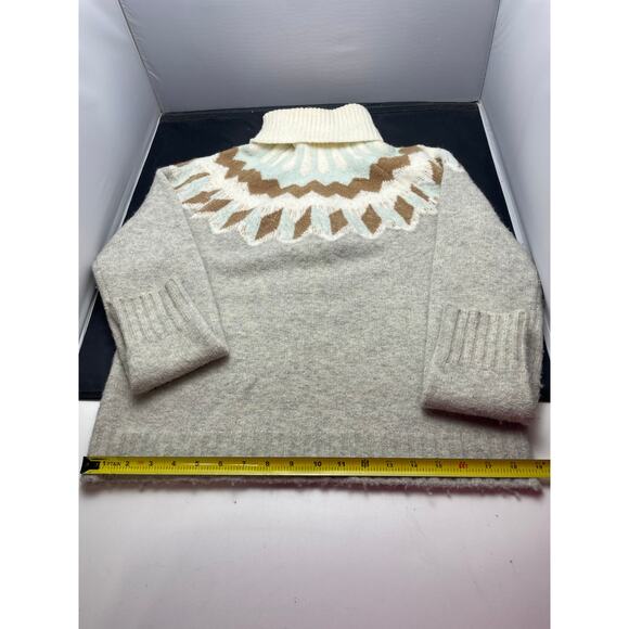 J Crew Fair Isle Turtleneck Sweater Size S Supersoft Alpaca Wool Blend - Picture 2 of 6